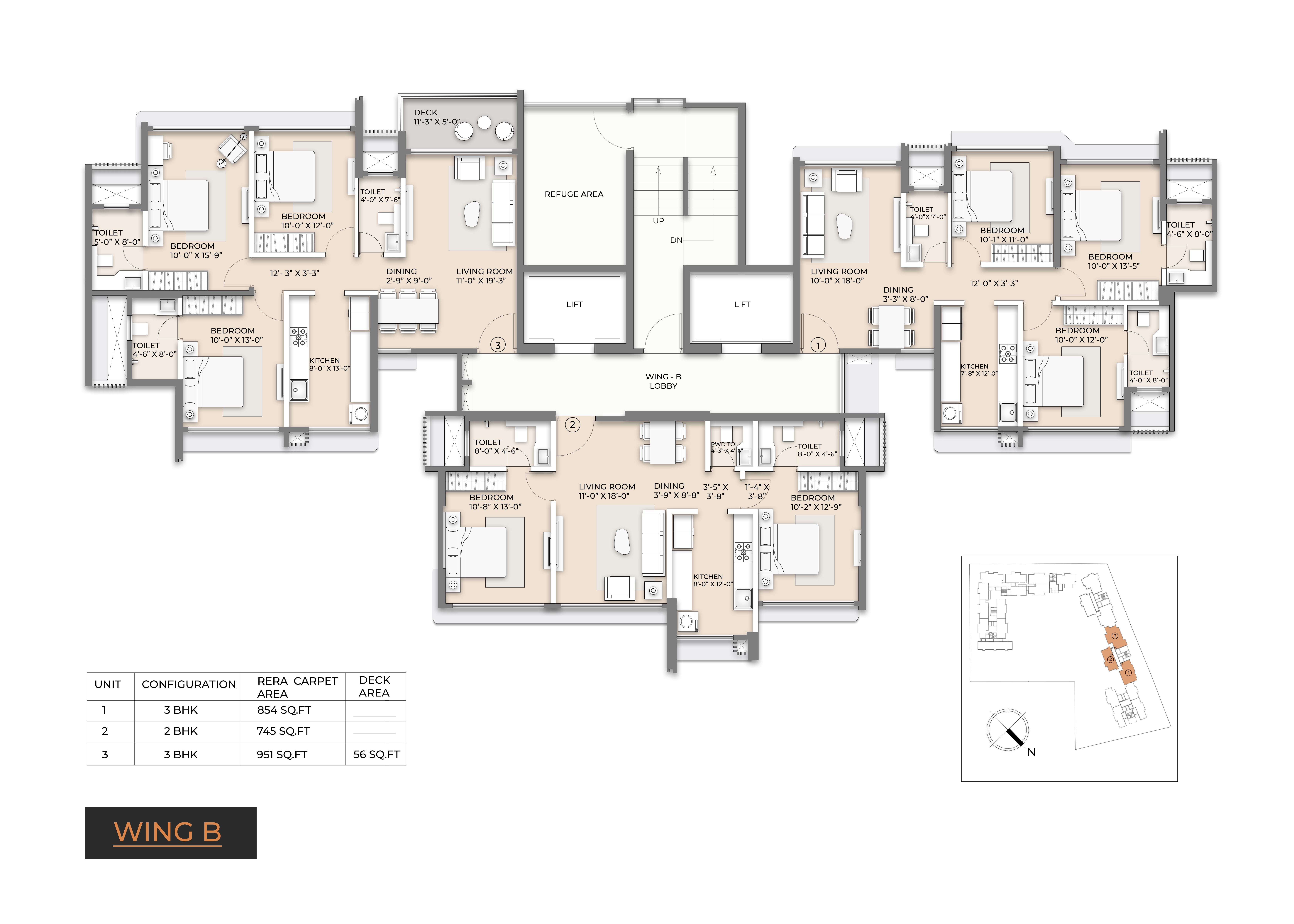 Wing B Typical Floor Plan